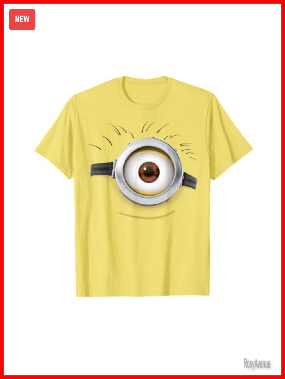Minions Carl Side Smile Graphic T-Shirt Cartoon Casual Round Neck Short Sleeve